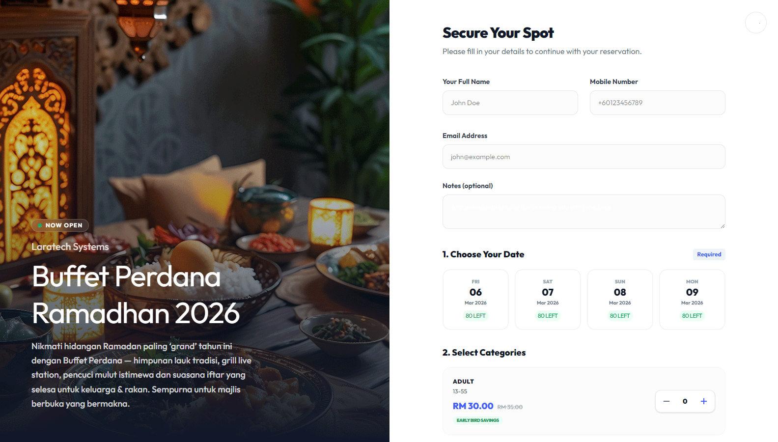 Tamu.my Dashboard Screenshot